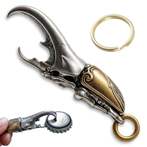 Image of Metal Keychains for Men,Bottle Opener Keychain Beetle Inspired Keychain Stylish Copper Insect Accessory,Key Chains for Car Keys