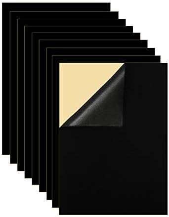 Mesheshe 10PCS Self Adhesive Felt Fabric, Soft Velvet Drawer Liner, DIY Velvet Fabric for Art & Crafts, Jewelry Box Felt Liner, A4 Size (8.3" x 11.8", Black)