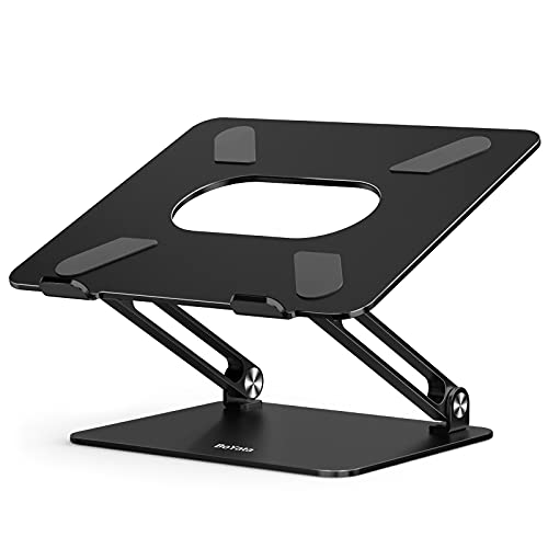 BoYata Laptop ständer, Multi-Angle-Standfuß mit Heat-Vent, Aluminium Einstellbares Notebook ständer kompatibel für Laptop (10-17 Zoll), einschließlich MacBook Pro/Air, Surface, Samsung (Schwarz)