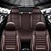 ITEYAO 5-Seats Leather Car Seat Covers for Jeep Wrangler JK/JL JKU/JLU 4-Door 2007-2025 Unlimited X Rubicon 392 Sahara Willys Sport High Altitude 4X4,Waterproof Auto Seat Cover Protectors(Coffee)