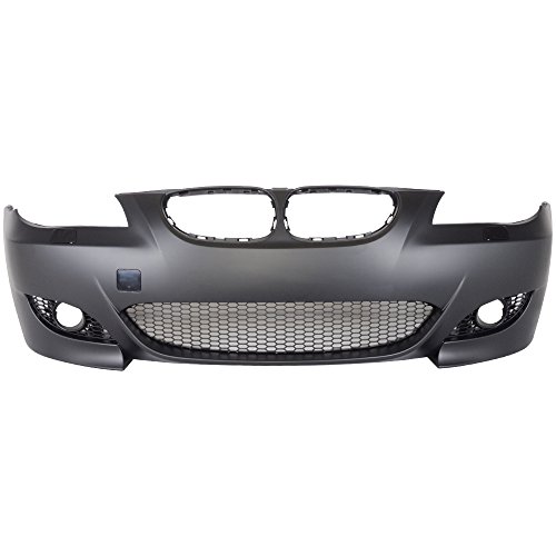 Front Bumper Conversion Compatible With 2004-2010 BMW E60 E61 SEDAN AND WAGONS, M5 Style PP Black Bumper Cover Conversion Bodykit by IKON MOTORSPORTS, 2005 2006 2007 2008 2009