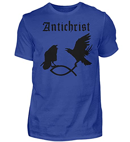 T-shirt haut de gamme pour homme Antichrist bleu en taille M - Raben fangen poisson