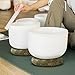 UPCEED Singing Bowl Cushion for Tibetan Singing Bowls, Handmade Silk Brocade Round Cushion Pillow for Sound Healing and Crystal Sound Bowls Accessories(Brown,6.7 Inch)