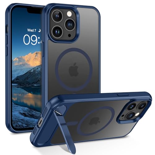 GUAGUA for iPhone 12 Pro Max Case with Stand, Magnetic Cases with Foldable Invisible Stand Translucent Matte Back Slim Protective Shockproof Kickstand Phone Case for iPhone 12 Pro Max 6.7