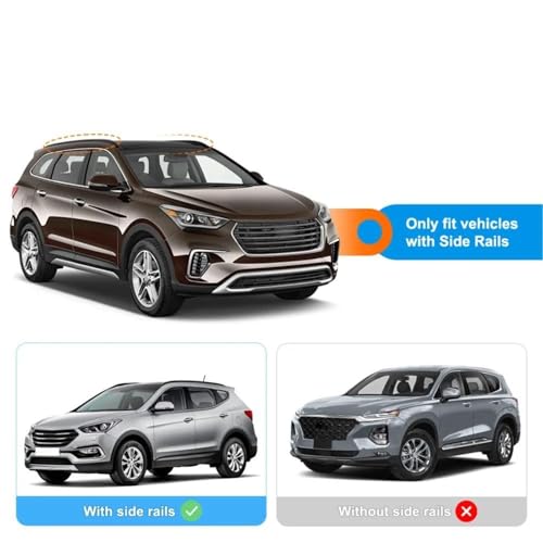 Barras techo coche aluminio portaequipajes compatible con Santa Fe 4