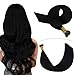 YoungSee Black I Tip Hair Extensions Human Hair 14inch Fusion Hair Extensions Itip Human Hair Extensions Jet Black Pre Bonded Keratin Hair Extensions Human Hair Stick Tip Extensions 0.5g/s 50g