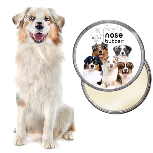 Image of The Blissful Dog Australian Shepherd Nose Butter for Dry, Cracked Skin, Lick-Safe Dog Nose Balm with Moisturizing Shea Butter, Almond, Olive, and Essential Oils, Pet Supplies, Uncented, 8 oz.