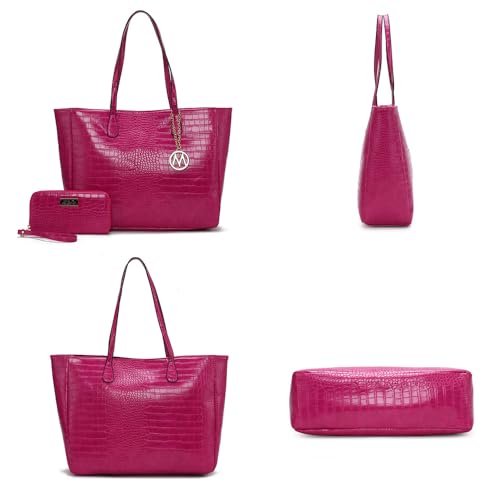 Bolso Tote MKF Collection con Cartera de Muñeca para Mujer, Bolso de Hombro con Asa Superior de Cuero Vegano por Mia K miniatura 5