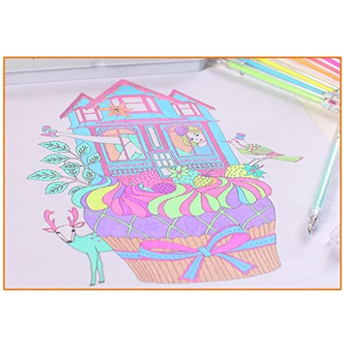Deevoka 20 Color Gel Pens Glitter Coloring Sketch Drawing Painting Marker Stationery, White