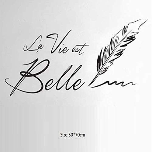 WLYUE DIY Wall Art Sticker Washing Vinyl Decal,Mural de Arte Artesania bricolaje Removible pegatinas decoracion,Pegatina de pared vinilo adhesivo decorativo para cuartos,la vida es bella