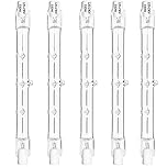 Haraqi 5 Pack 300W R7s Linear Halogen Bulbs,Security Light Bulbs Halogen Light Bulbs 4650lm 2700K 220-240V 118mm Length, Dimmable,Apply for Ceiling Lights,Floor Lamps,Landscape Lighting