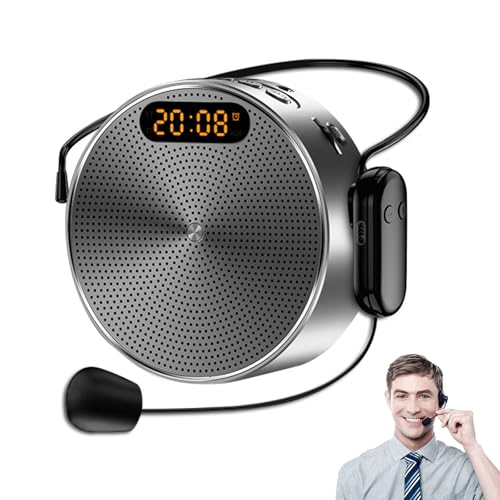 Amplificador de Voz,Wireless Altavoz con Microfono Inalambrico,Amplificador de Voz Bluetooth Portátil,PA Sistema de Microfono Recargable para Profesores,Guías Turísticos,2600mAh