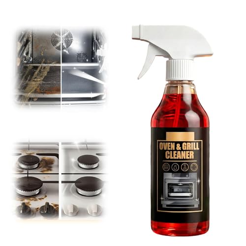 Oven Cleaner 2026 Upgrade Heavy Duty Oven Cleaner Powerful Kitchen Grease Remover Easy Deep Clean for Racks Grills BBQ Air Fryers (1Pcs)