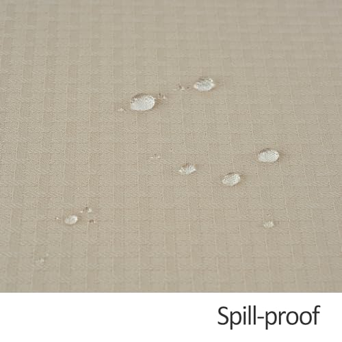 Image of maxmill Weaved Texture Rectangle Tablecloth Water Resistant Wrinkle Free Spill-Proof, Soft Table Cloth for Dining Room Decoration, Banquet Parties Event Holiday Dinner, 60 x 84 Inch Natural
