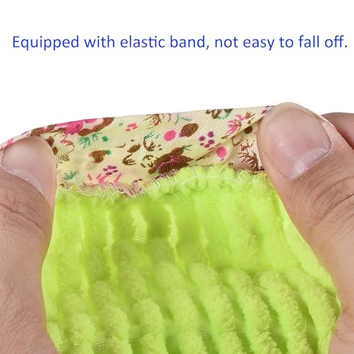 Image of M METERXITY 2 Pairs Washable Cleaning Shoes Cover - Floor Cleaning Dust, Chenille Microfiber Duster Mop Slippers, Apply to House Office Room (Green)