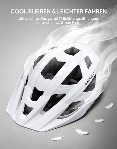 InnerKing Fahrradhelm Herren Damen Leichte Fahrradhelm mit LED Licht – Ansicht 3