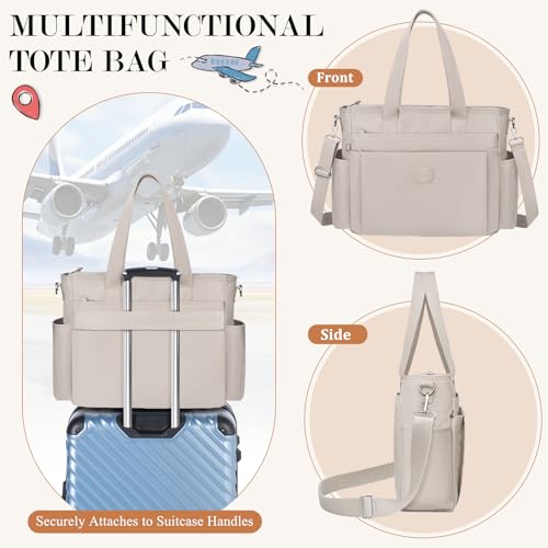 TEUEN Handtasche Damen Mittelgroß, Leichte Henkeltaschen Nylon Tote Bag mit Reißverschluss Damen-Umhängetasche Shopper Crossbody Schultertaschen für Arbeit Reisen Büro Einkaufen Schule