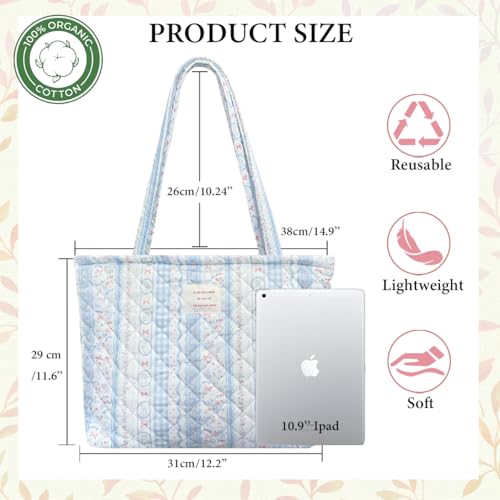 Image of Sunwel Fashion Top Zipper Floral Quilted Bag Small Tote Bag for Women