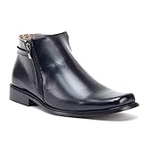 Jazamé Men's 38307 Ankle High Double Zipped Classic Dress Boots (10 M US, Black)