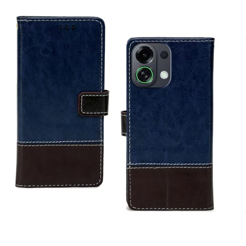 Image of amazon basics Oppo K13 Turbo 5G Flip Cover | Card Pockets Wallet & Stand | Flip Cover for Oppo K13 Turbo 5G (Blue Coffee)