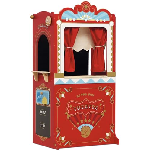 Le Toy Van - Wooden Educational Puppet Theatre, Kids Role Play Toy - Suitable For 3 Years +, Multicolor, 69.85 x 40.89 x 121.92 cm