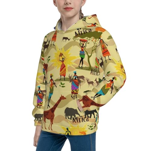 Ethnic African Kid Hoodies Boys Sweatshirts Girls Pullover with Pocket2
