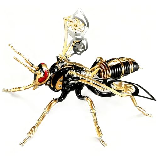 3D Metallbausatz-Serie: Mechanische Hornisse, Phönix & Alterdrache Kreatives DIY-Puzzle mit Spielspaß & intellektueller Herausforderung ，3D Metall Puzzle (Black Gold, Homisse)