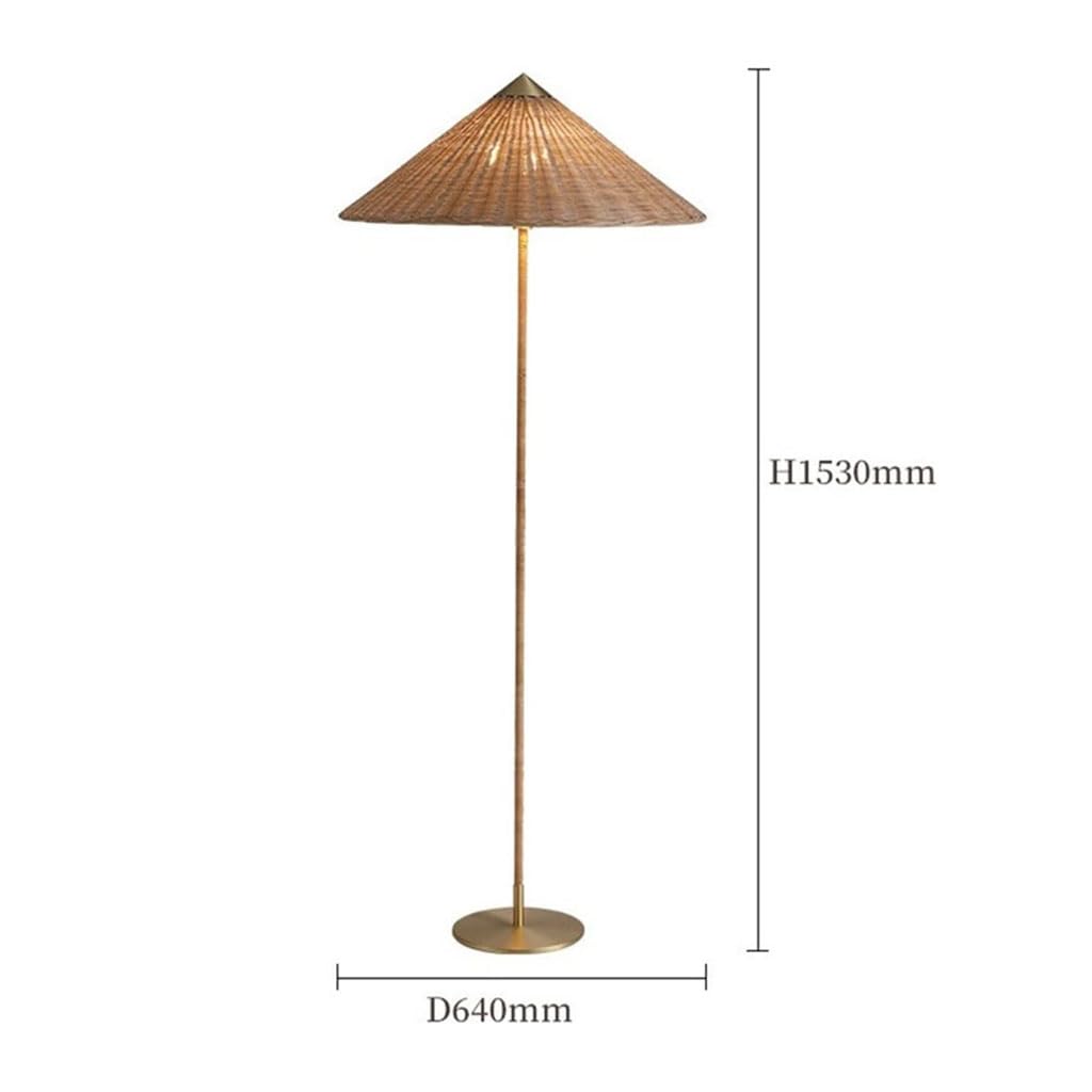 Lámpara de pie Lámpara de pie Alta de ratán Tejida a Mano Lámpara de Poste para Sala de Estar Lámpara de pie de atmósfera Zen Retro