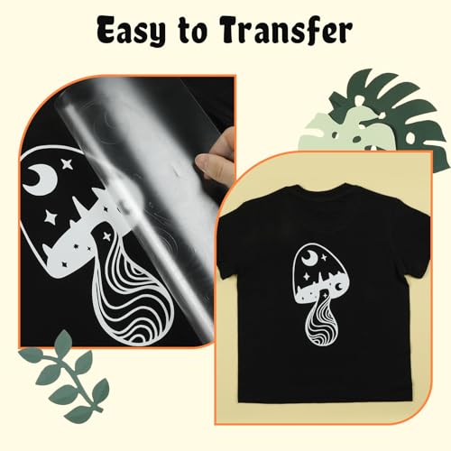 htvront heat transfer vinyl white htv rolls - 1234 x 15ft white iron on vinyl for all cutting machines white htv vinyl for shirts - easy to cut amp weed for heat vinyl design