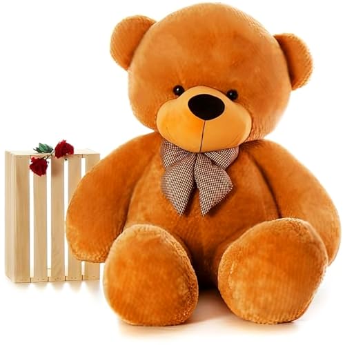 Image of Giant Plush Teddy Bear - Soft, Cuddly Plush Toy for Valentine's Day, Birthdays, Anniversaries for Kids, Girls, & Lover 72 Inch Stuffed Animal Toy - Soft Brown Bear 183cm