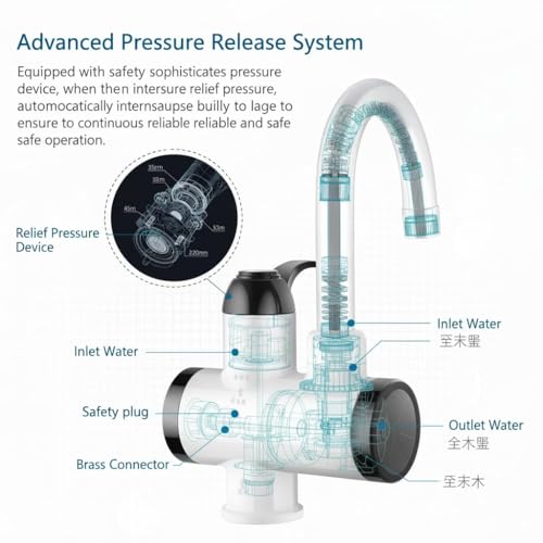 Image of Drumstone Tap Geyser Instant Water Heater | 3000W Fast Heating | Temperature Display | Kitchen & Bathroom Use | Energy Efficient | Safe Auto Cut-off | Easy Installation | Silver