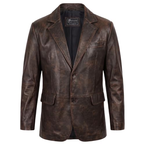 Image of Suede Leather Blazer for Men Suede Sport Coat for Men Blazer Suede Leather Jacket Blazer Coat for Men
