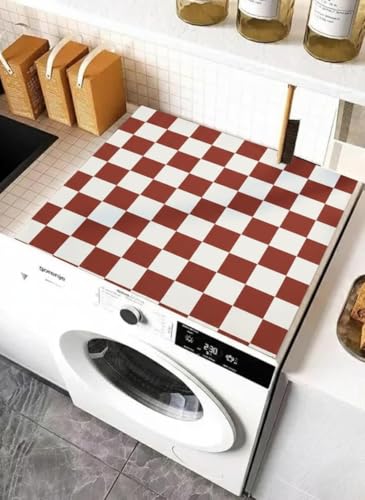 Image of Homecloud Non-Slip Washing Machine Mat - Durable Waterproof Protective Cover for Washer & Dryer, Dust-Resistant Mat Ideal for Laundry Room & Kitchen Appliances (Rust)