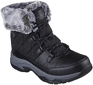 Skechers Women's Trego - Winter Feelings - Black Duraleather/Mesh/Faux Fur - US 9 | Image 4