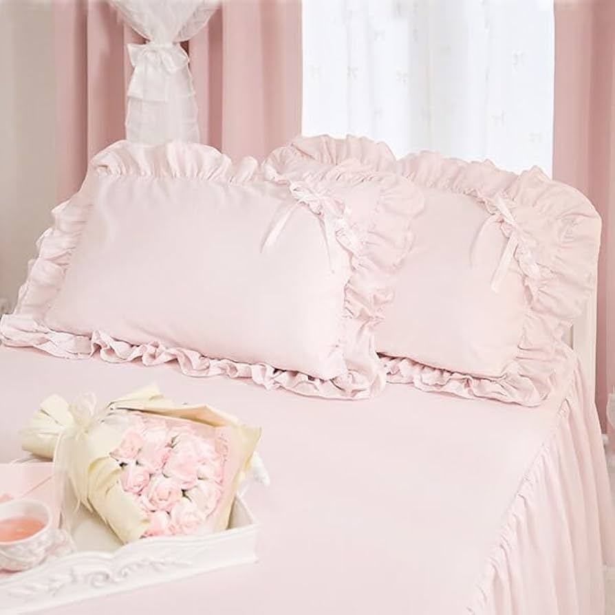 Amazon｜ロマンティックプリンセス ミルフィーユリボン枕カバー(ピンク