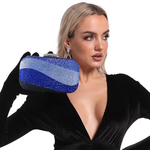 Image of Boutique De FGG Mini Rhinestone Clutch Purses for Women Formal, Luxury Crystal Clutch Evening Handbags, Party Dinner Purse