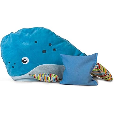 Giraffenland Kinder-Wärmflasche Wal, ca. 40cm, super süß, für Kinder und Babys ab 6 Monate Kuscheltier und Wärmflasche von Fashy | Set Cover