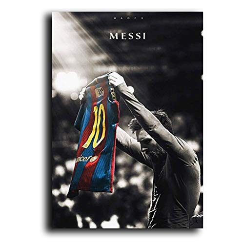 YGLONG Impressions sur Toile Football Sport Star Lionel Messi Retro Poster Imprime Joueur de Football Toile Peinture Salle Murale Picture Accueil Décoration Cuadros Toile De Peinture