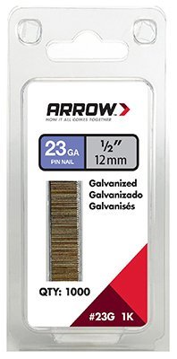 Arrow Fastener 23 Ga. Smooth Shank Straight Strip Pin Nails 1/2 in. L x 0.03 in. Dia. 1,000 pk
