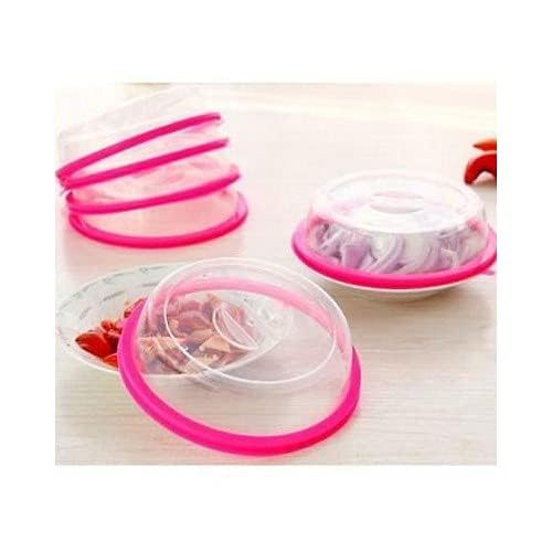 Upkaranwale Transparent Microwave Heating Silicone Fresh-Keeping Cover Refrigerator Fresh-Keeping Film Sealed Food Bowl Cover (Pack Of 1) 3