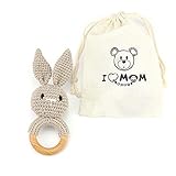 Ideales geschenk geburt personalisiert für Ihren Freund mit Neugeborenen, die holzgreifling baby kann als dienen baby spielzeug ab 0 monate.