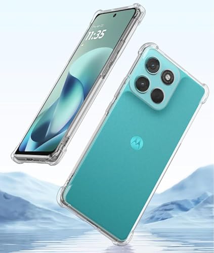 Image of Bumper Back Cover Case Transparent for Motorola G67 Power,Motorola G57 Power|Four Corners Protection|Camera Protection Back Cover Case -Transparent