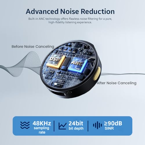 Image of String Swing Wireless Microphone with Noise Cancellation, Collar Mic for iPhone & Android | 360 Voice Pickup | Wireless Mic for YouTube, Vlogging & Video Recording