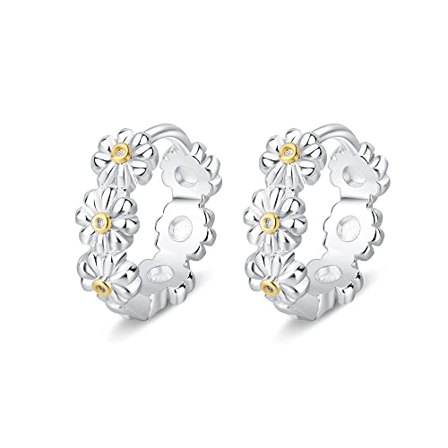 Boucles d'oreilles Marguerite en Argent Sterling 925 massif