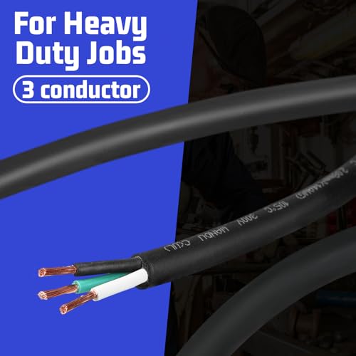 50 FT 14/3 AWG Portable Power Cable SJOOW 300V Electrical Wire for Motor Machinery - Marine and Automotive Use