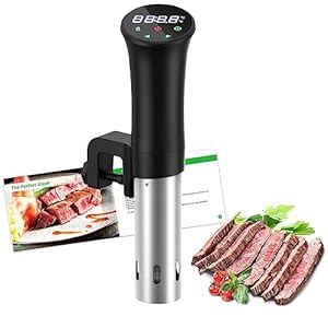 Sous Vide Sous-vide Kookpan, Immersion Circulator, 3D krachtige stille watercirculatie, low-olie en vetarm, gezonde voeding, zwart