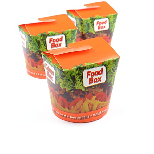500 Stück Dönerboxen Guten Appetit (26 OZ), 750 ml Beschriftung Guten Appetit Foodbox Asiabox Nudelbox Kebab Faltbox Pappbox