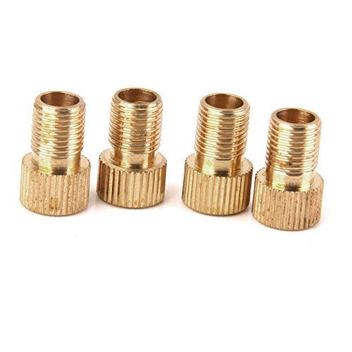 soccik Convertisseur Presta Schrader Adaptateur valve Vélo Capuchon Vélo Pompes Adaptateur connecteur Pompe à vélo valve Adaptateur Tool pour valves Schrader en laiton Lot de 4