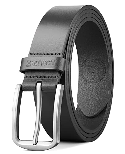 Ceinture homme en cuir véritable Buffway 3,5 cm, la robustesse idéale pour un jean au quotidien