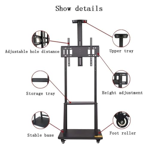 Soporte móvil para TV con altura ajustable y ruedas miniatura 5
